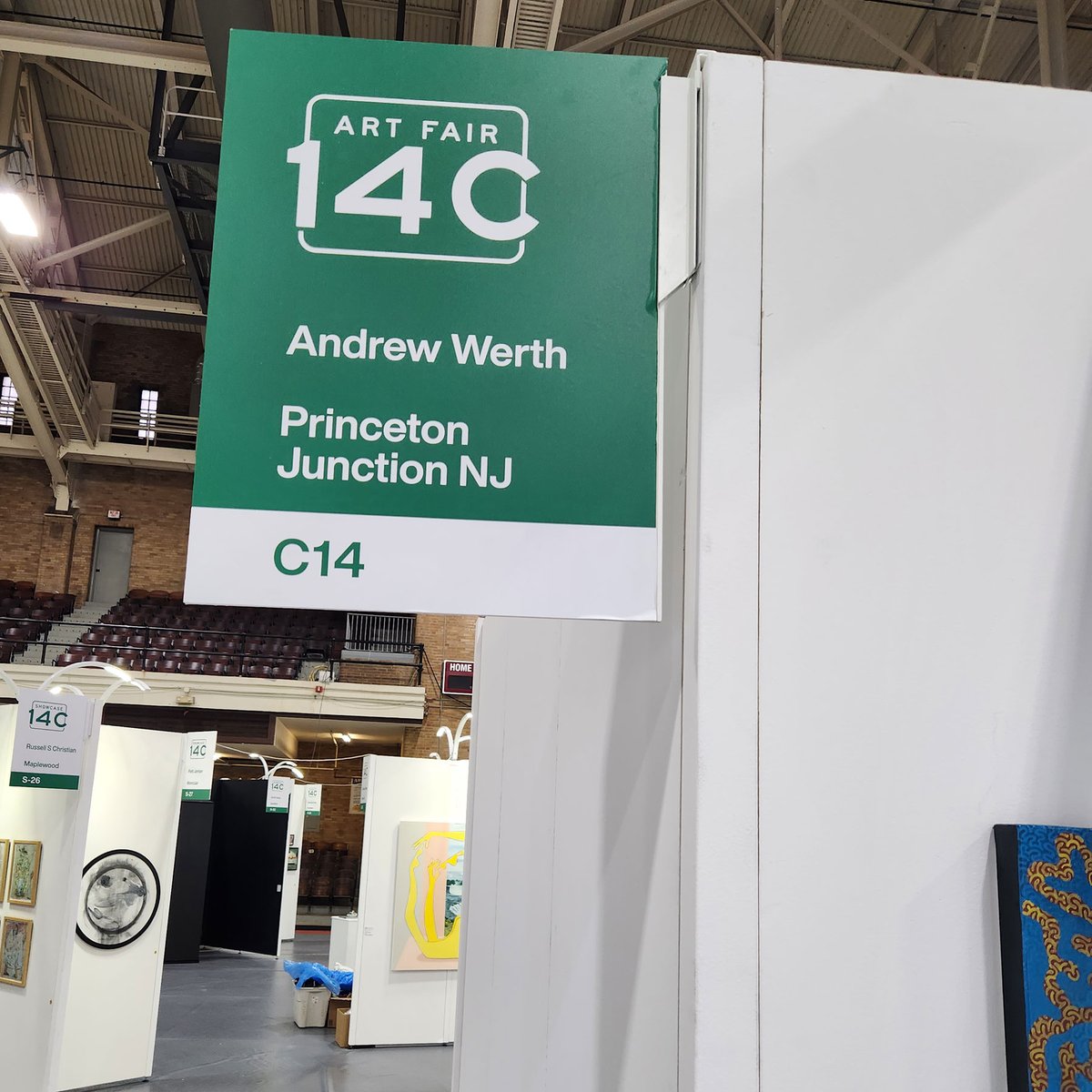 ajwerth's tweet photo. Yesterday was installation day (whew!), tonight is VIP opening reception, &amp; tomorrow #ArtFair14C is in full swing through Sun Nov 13 at the Jersey City Armory in Jersey City, NJ. Tix &amp; details at https://t.co/NIt9tpum3A. #exhibitions #contemporaryart #artfair #painting https://t.co/jzhLhJ30aX