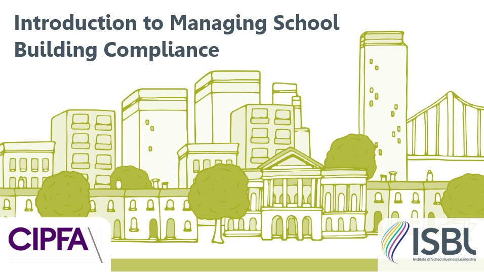 There is just one place left on the Introduction to Managing School Building Compliance online training course taking place on the 16th November.

Secure one of the last places here: isbl.org.uk/products/item/…

#sbltwitter
