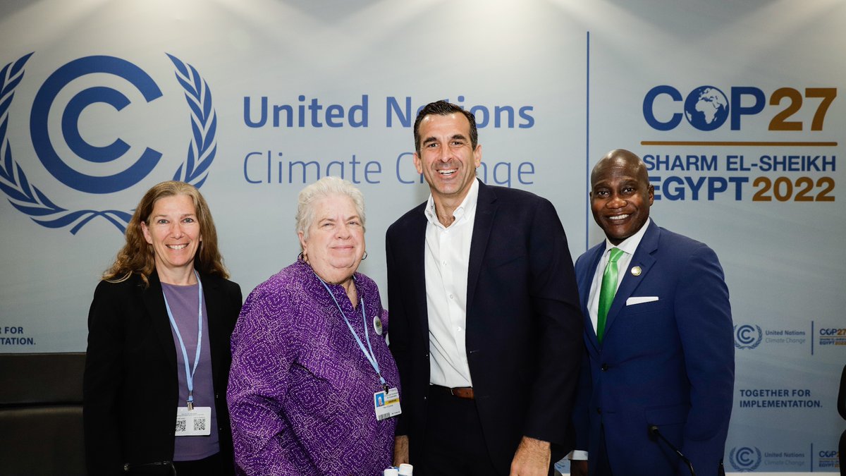 A few 📸 from our official UNFCCC side event at #COP27 , co-hosted with our partners <a href="/Climate_Center/">Georgetown Climate Center</a> and <a href="/USGBC/">USGBC</a>! 

Watch this important conversation here: youtube.com/watch?v=t39se8… 

Pictured: @GovHolcomb <a href="/AmyHolm1/">Amy Holm</a> <a href="/lizbeardsley1/">Elizabeth Beardsley</a>  <a href="/PamOConnorMetro/">Pam O'Connor</a>  <a href="/sliccardo/">Sam Liccardo</a> <a href="/ErrickDSimmons/">Errick D. Simmons</a>