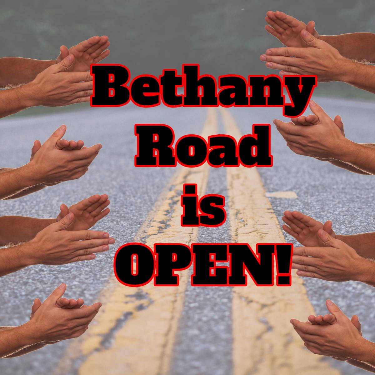 The Railroad tracks are back in place and smoother than ever! Bethany Road has reopened in both directions as of the time of this tweet! We thank everyone for their patience and it paid off, they were able to complete the job earlier then expected!