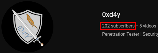 Just reached over 200 subscribers!

I owe a big thanks to all of you!

For those of you who are not familiar with my channel, in a nutshell I do hands-on penetration testing videos where I go into detail about my methodologies and show it in action.

YouTube.com/@0xd4y