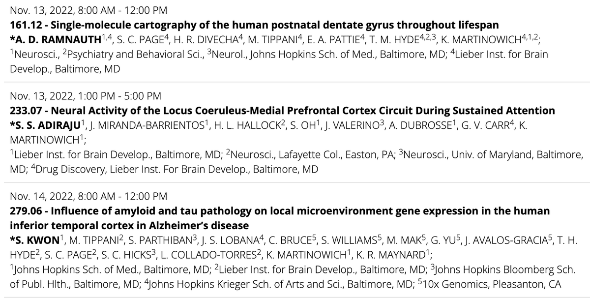 Keri Martinowich (@martinowk) on Twitter photo We will be at #SfN2022 - spatial transcriptomics in human hippocampus, and with respect to neuropath in Alzheimer's disease, as well as functional characterization of activity in mouse LC-ACC circuit during sustained attention
<a href="/SuhaasSAdiraju/">Suhaas S. Adiraju</a> @PhiloNeuroSci <a href="/sanghokwon17/">Sang Ho (Sangho) Kwon</a> We will be at #SfN2022 - spatial transcriptomics in human hippocampus, and with respect to neuropath in Alzheimer's disease, as well as functional characterization of activity in mouse LC-ACC circuit during sustained attention
<a href="/SuhaasSAdiraju/">Suhaas S. Adiraju</a> @PhiloNeuroSci <a href="/sanghokwon17/">Sang Ho (Sangho) Kwon</a>