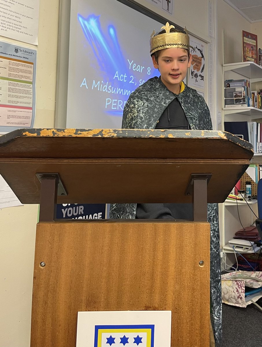 SECEnglishDept's tweet photo. Year 8 got stuck into the Bard today, exploring A Midsummer Night’s Dream’s characters… from Oberon and Puck to Lysander and Hermia - brilliant, radical reinvention at work! #SECEnglish #SECBigIdeas #SECGrowth https://t.co/Sd8UXTGB0I