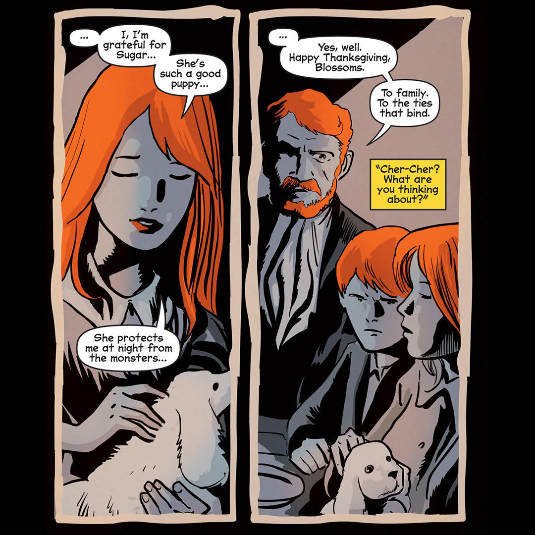 ArchieComics's tweet photo. Thanksgiving at the Blossom household is a lot of things, but boring is never one of them.
#AfterlifewithArchie https://t.co/5zmAuokcm8