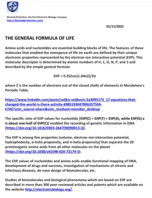 2019nCoV20's tweet photo. @veleveljkovic The general formula of life https://t.co/a7KCqKWuTE