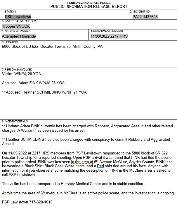 Troopers Andrea Jacobs & Lauren Lesher on Twitter "MIFFLIN/SNYDER