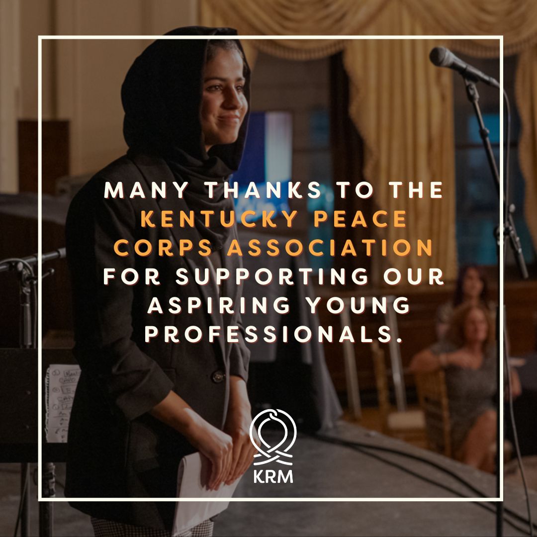 As part of our 2022 Rise Up Scholarship Awards, the Kentucky Peace Corps Association supported one student’s scholarship award. Many thanks to the Kentucky Peace Corps Association for supporting KRM’s aspiring young professionals on their educational journeys. #thankfulthursday.