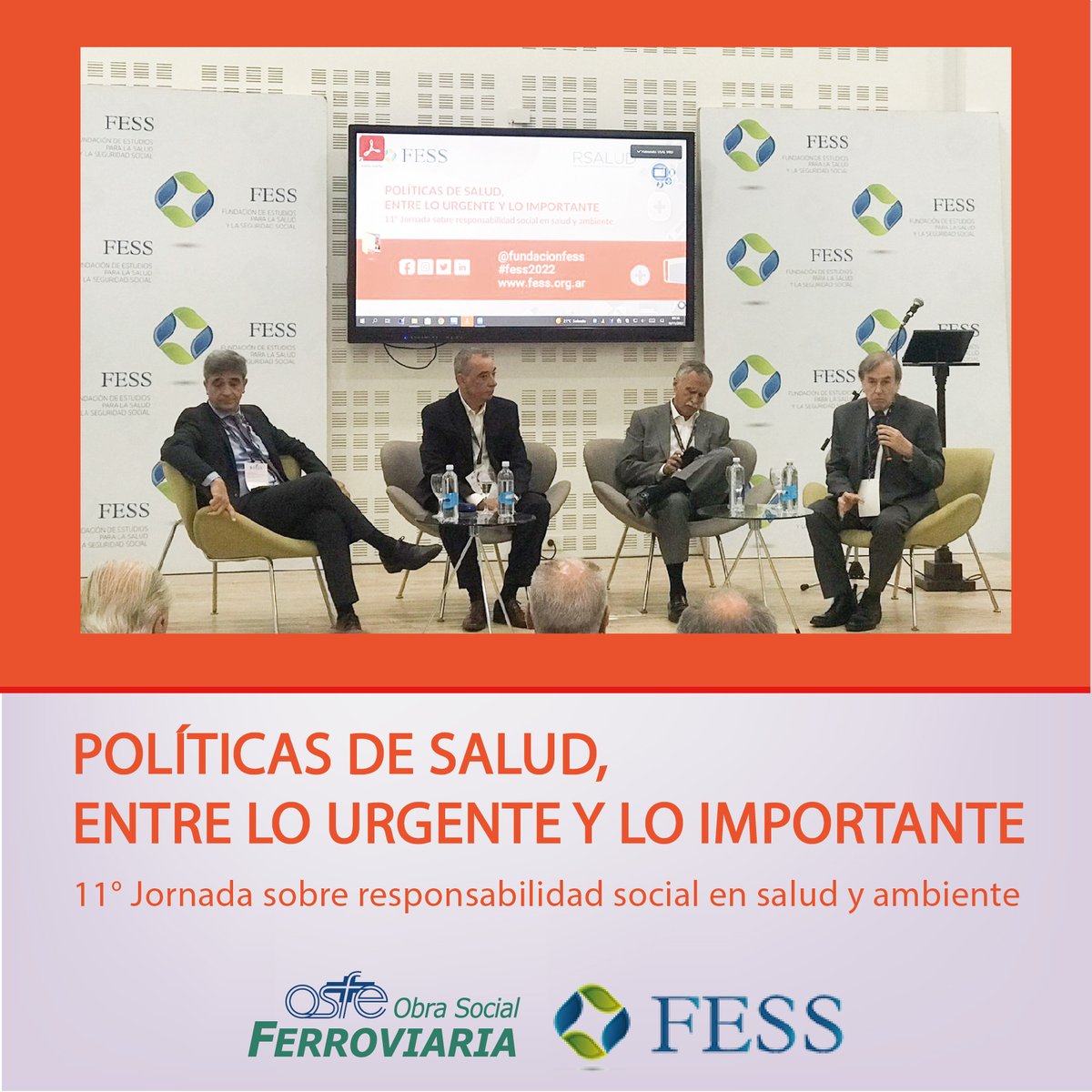 🔸Participamos de la #jornadafess2022 “POLÍTICAS DE SALUD, ENTRE LO URGENTE Y LO IMPORTANTE - 11° Jornada sobre Responsabilidad Social en Salud y Ambiente"🔸donde nuestro Presidente, Dr. Juan Cifre, fue el Coordinador del Panel 1:¿Se pueden construir Políticas de Estado en Salud?