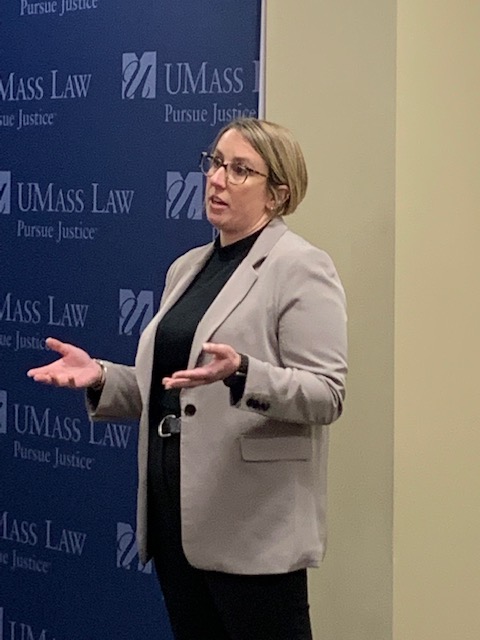 UMassLawLibrary's tweet photo. Today @UMassLaw welcomed the Executive Director of the Rappaport Center for Law and Public Policy. 
 She spoke to students about the Rappaport Fellowship for Summer 2023.  Recent fellows, Jen White and Emily Dillon, spoke about their experiences in the program.  #umasslaw https://t.co/dC7CJ210RD