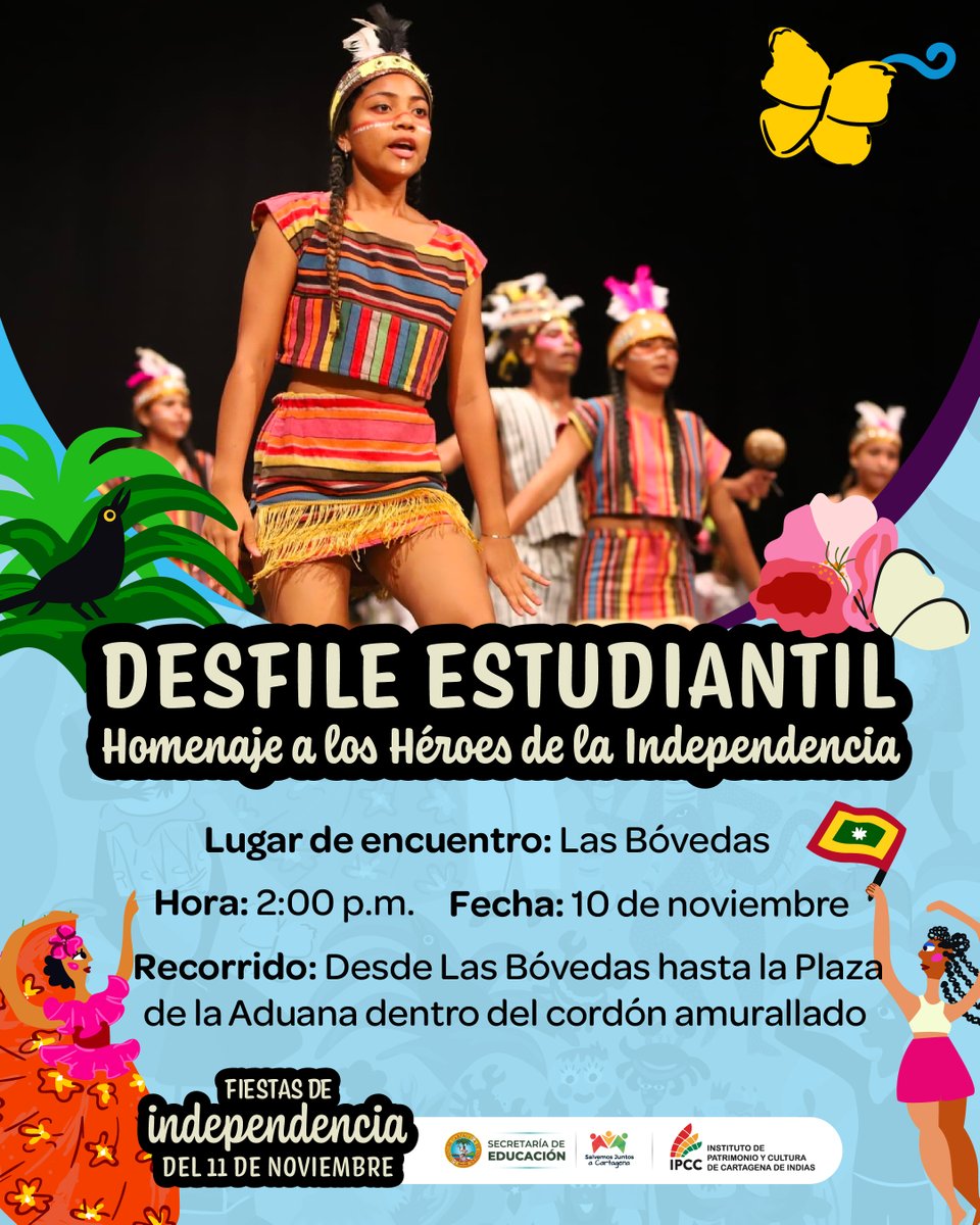 seceducacionctg's tweet image. 🎉Las niñas, niños y jóvenes de Cartagena harán el Desfile Estudiantil por el centro de la ciudad en honor a quienes nos dieron la libertad.
¡Te esperamos! 
 #CartagenaVaPaLante #FormandoConAmor #EducaciónDeCalidad #salvemosjuntosacartagena #culturadelaformación