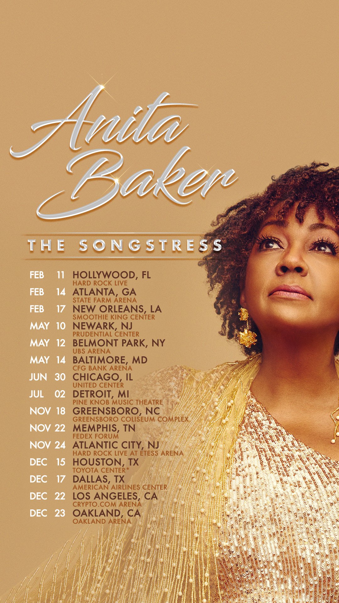 Anita Baker 2025 Tour Dates