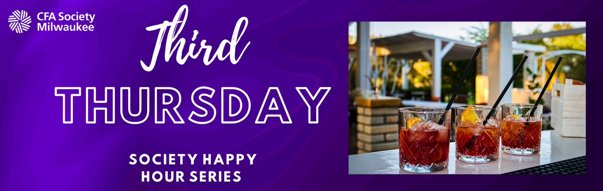 CFAmilw's tweet photo. Please join us at Stella Van Buren next Thursday 11/17 for our monthly "Third Thursday" happy hour series for a chance to network with fellow CFA Society members and other business professionals. 
To register - https://t.co/vinP6Eszfj https://t.co/BensW3qOVs