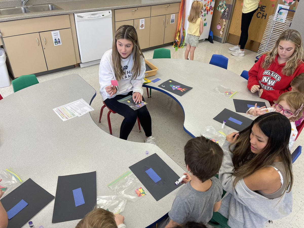 NCHSPreschool's tweet photo. Identifying shapes to make a rocket ship art project with Ms Lindsay #galaxyweek #partnersingrowth @NCHSOFFICIAL @NCHSRedhawksCTE https://t.co/oLY3jlOUCK