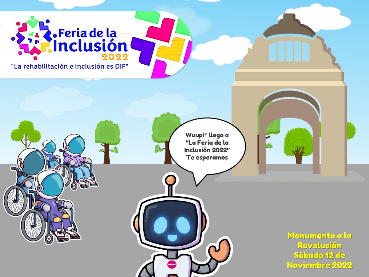 Estamos muy agradecidos con el <a href="/DIF_NMX/">SNDIF</a>  por hacer posible nuestra participación en la #feriadelainclusion2022, los invitamos a que asistan y vivan la inclusión.
Fecha: 12 de noviembre de 2022
Lugar: Monumento a la Revolución
Hora: 9 a 17 hrs.