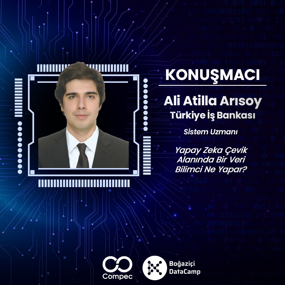 boundatacamp's tweet photo. Türkiye İş Bankası'ndan Melis Çolak ve Ali Atilla Arısoy 13 Kasım Pazar günü DataCamp Zirvesi'nin sahnesinde bizlerle!

Etkinliği kaçırmamak için internet sitemizi ziyaret ederek "online" biletinizi almayı unutmayın. https://t.co/l4Oflweldo