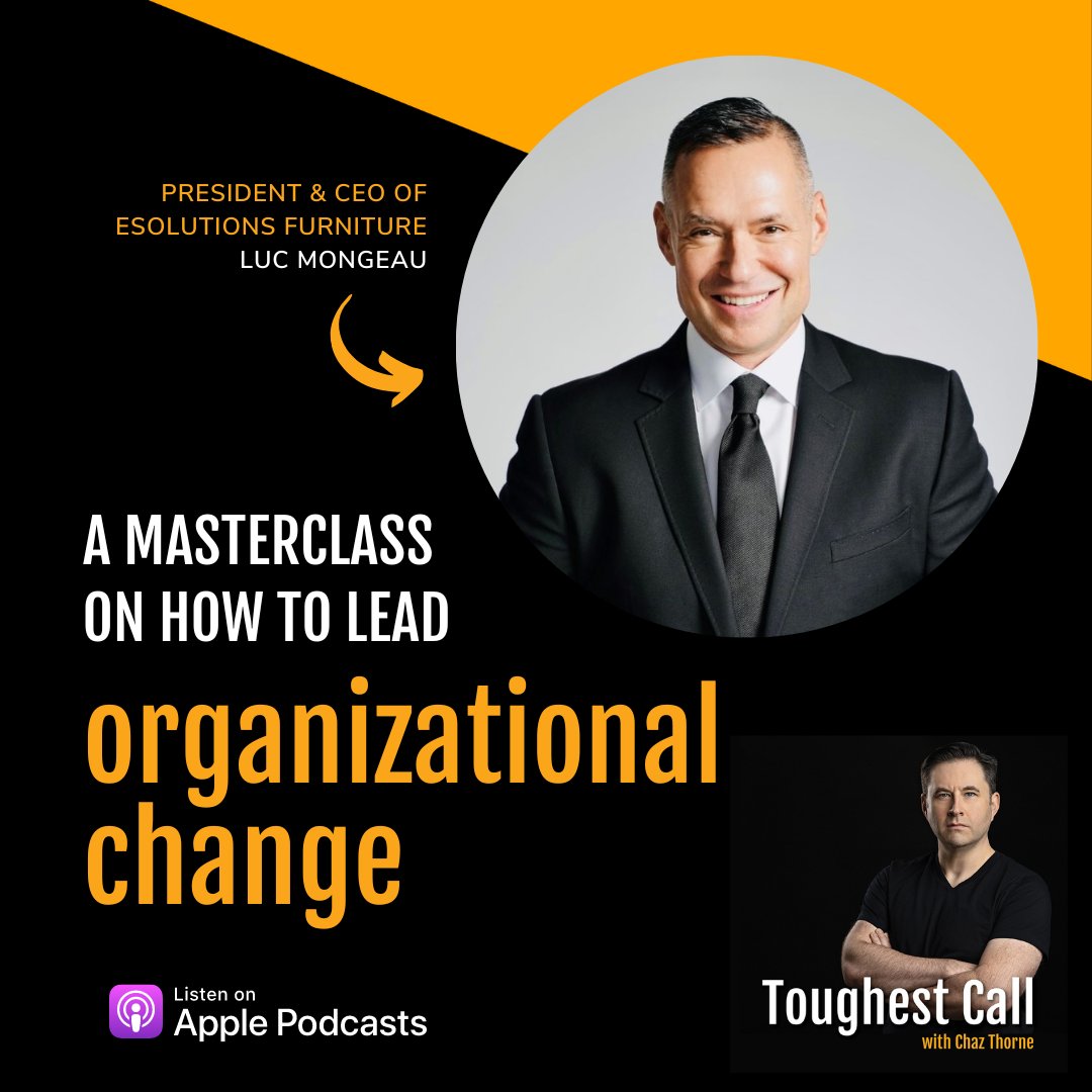 🎧 Luc Mongeau, President &amp; CEO of eSolutions Furniture, talks about a tough call he made as former President of Mars Canada: initiating change that few others saw the need for. 
Listen to the podcast: 1pp.ca/qy75hj