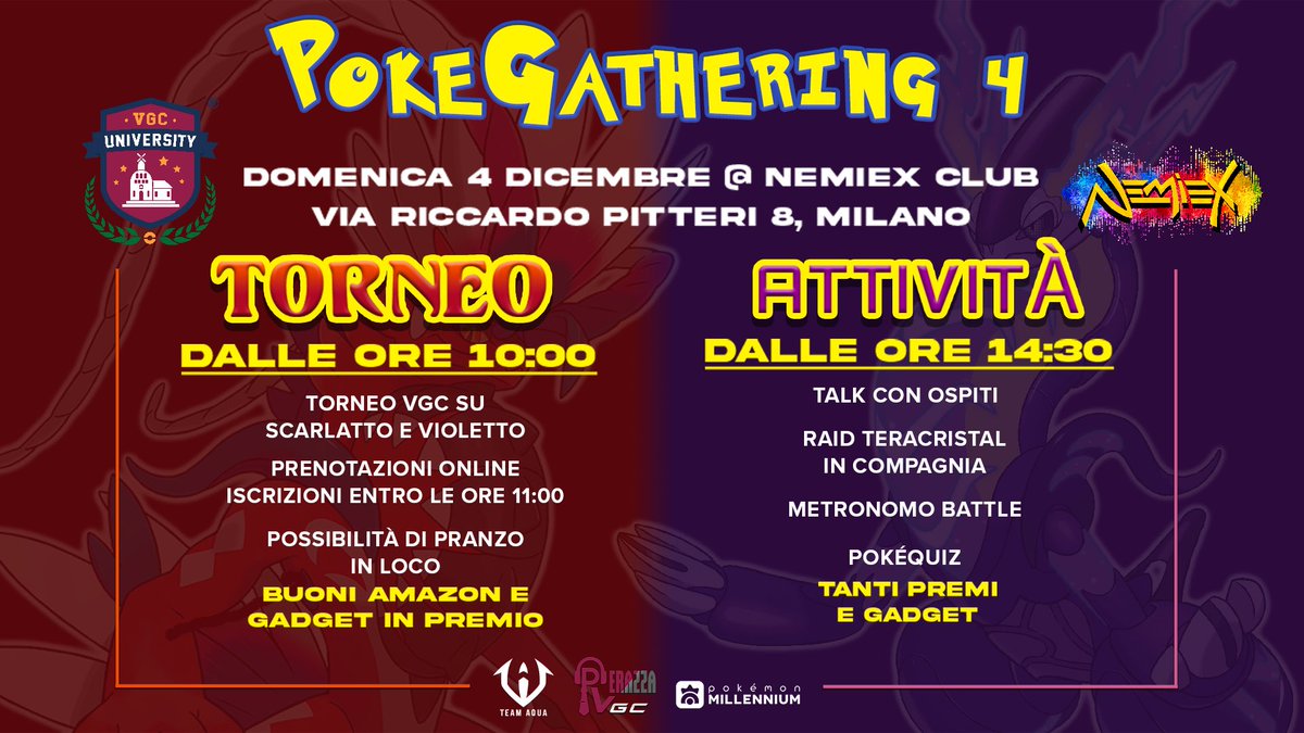 🏆 LIVE TOURNAMENT ON POKÉMON SCARLET &amp; POKÉMON VIOLET

Info on vgcuniversity.it/eventi