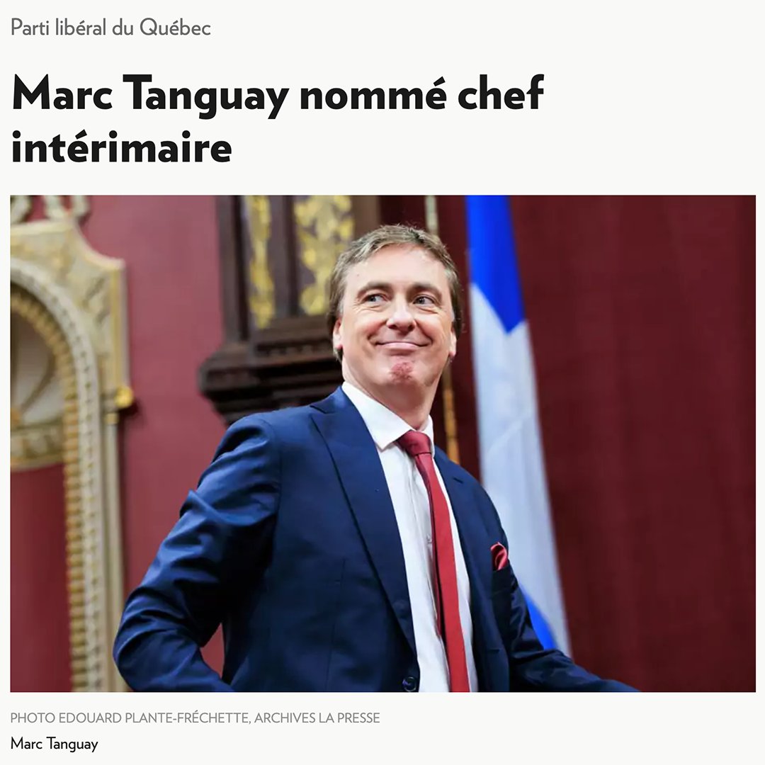 Félicitations <a href="/marc_tanguay/">Marc Tanguay</a>. Le Québec a besoin d’une opposition officielle forte et déterminée. Avec tout le talent et la fougue qu’on te connaît, je sais que tu donneras le meilleur de toi-même pour le <a href="/LiberalQuebec/">Parti libéral du Québec</a> et les Québécois. Bon succès. 

#PLQ #AssNat #PolQc