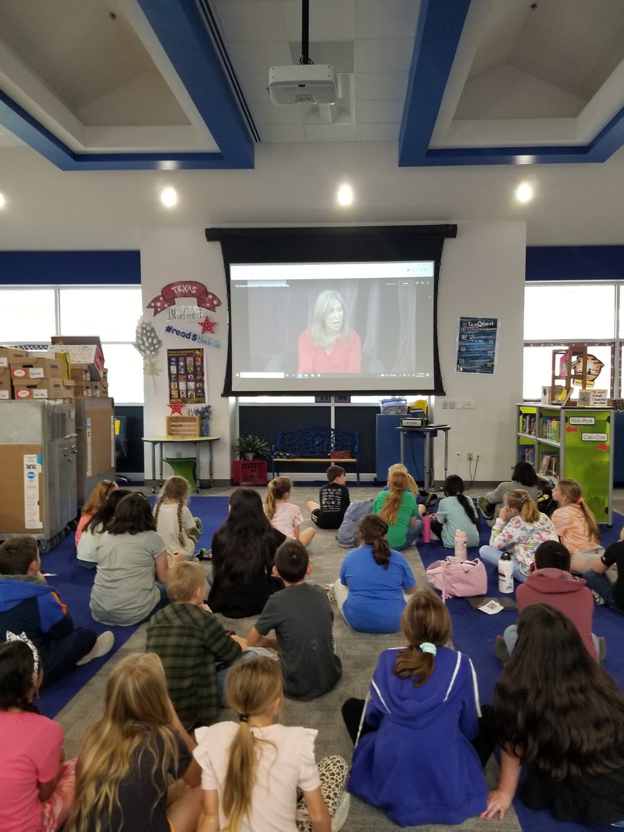 RISMediacenter's tweet image. What's happening now? Library Live Event with @MicrosoftFlip and @laurenTarshis Love having a Real Author in our Media Center today! And totally free to kids! @RISgreatness @robinsonisd #TxASL @TXLA