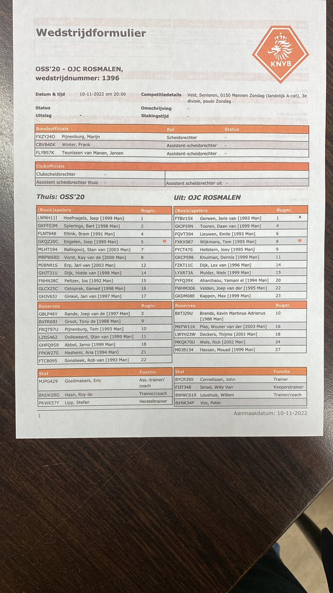 De beide opstellingen voor vandaag:
🔥