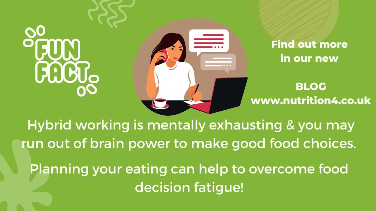 Nutrition41's tweet photo. Busy day? Lots of decisions? What about food? Fun fact - when suffering decision fatigue you are susceptible to easy food choices not healthy food choices. Discover why &amp; simple tips for food related decision fatigue in our new blog https://t.co/drWlA5c1kN #CIPD #healthatwork https://t.co/Fw7V5KvXRg