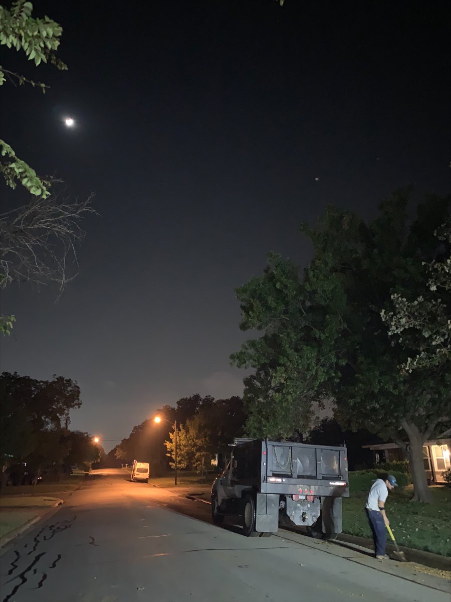 Sometimes being called out in the middle of the night has its perks! Members of our Water Utilities team enjoyed watching this week's total lunar eclipse while repairing a water main leak. We're grateful for the work they do 24/7 to keep our city running smoothly!