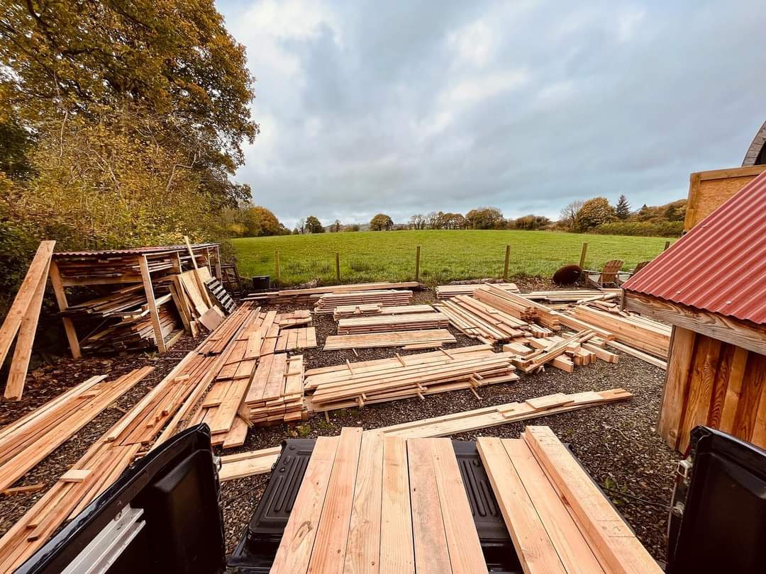 Pod deconstructed! Showing what one of our handmade pods is made of, this large volume of beautiful Welsh larch, all cut and ready to install, will soon become a garden sauna. 

#podsofwales #gardenpod #sauna #larch #gardenstudio #handmade #bespoke #madeinwales #westwales