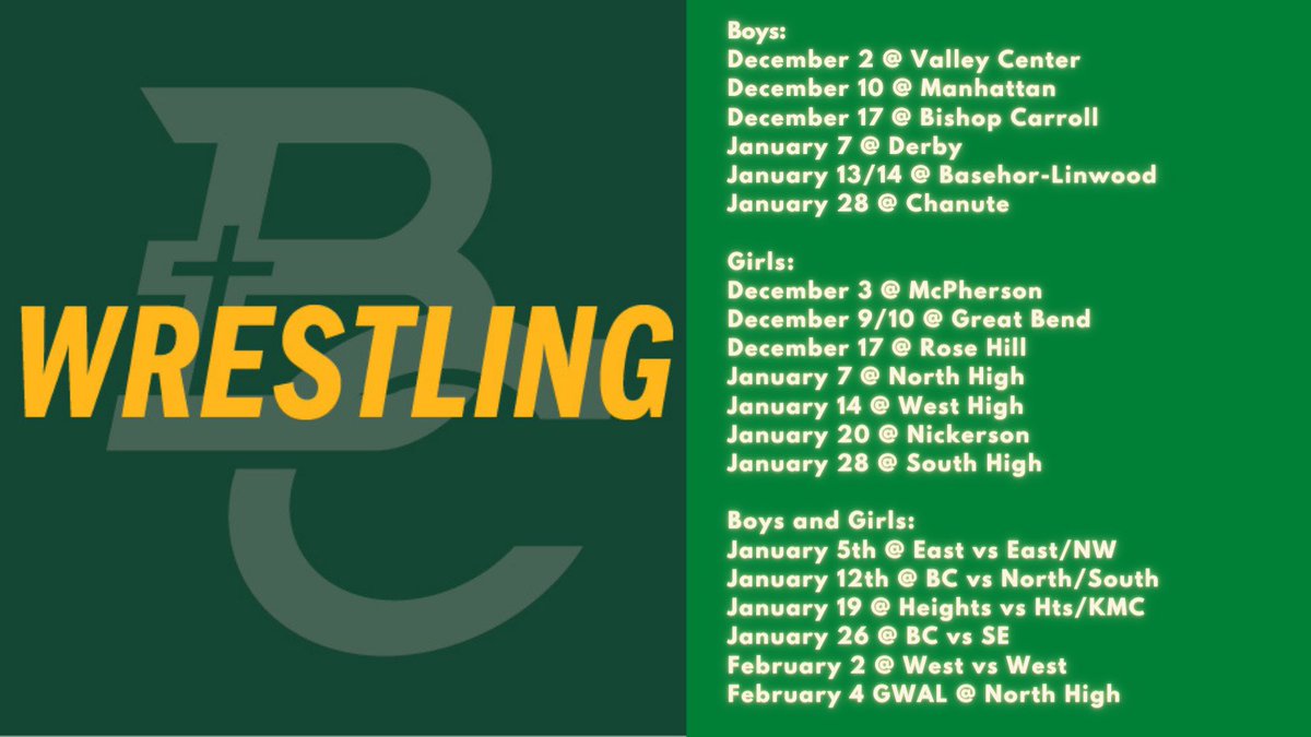 BCCHS_AD's tweet image. 2022-2023 Varsity Schedule. @BCCHS_Wrestling #EaglesICT