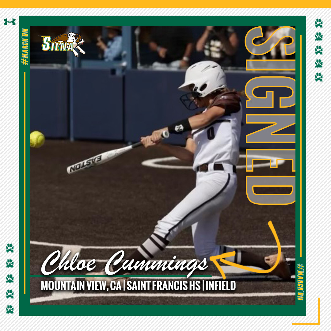 ✍️

We're excited to have <a href="/chloecummings0/">chloe cummings</a> as a Saint!🟢🟡🐶

#MarchOn | #SienaSaints