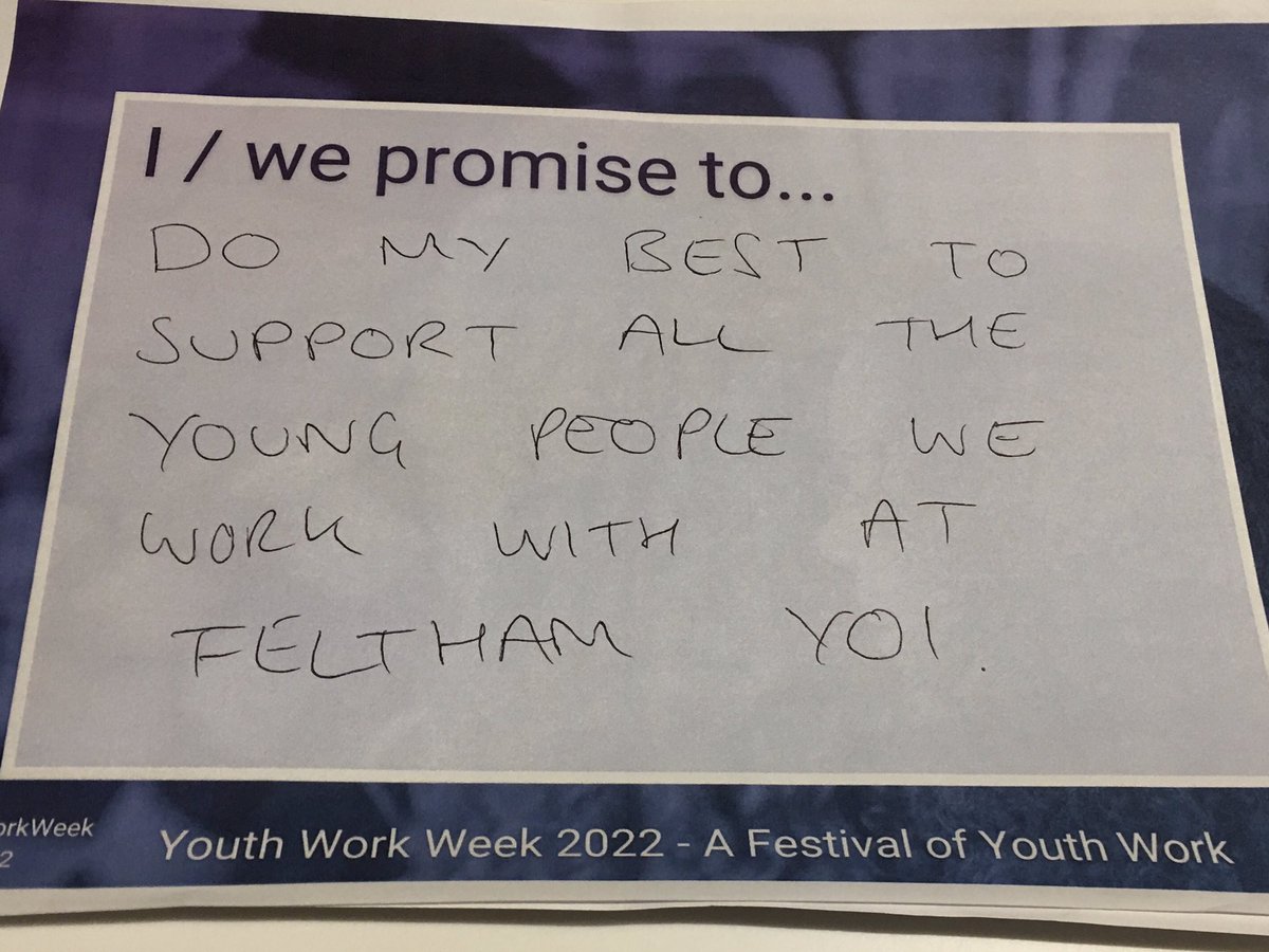 <a href="/KineticYouthltd/">Kinetic Youth Ltd</a> Senior Youth Work coordinators had their quarterly meeting in Birmingham today where #youthworkweek was on the agenda. They all gave their promises to the young people we work with in secure estate <a href="/natyouthagency/">NYA</a> #YWW22