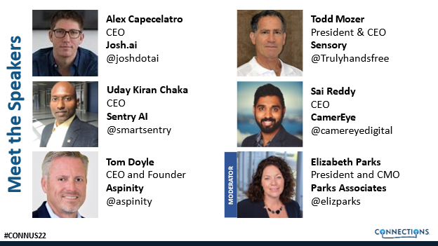 elizparks's tweet image. loved hearing from these amazing leaders who are adding tech to hardware to change the way things work in the #home with the #experience &amp;amp; #business and #operationally @ParksAssociates @Josh.ai @SentryAI
@Aspinity @Sensory @CamerEye #leaders #ai #tech