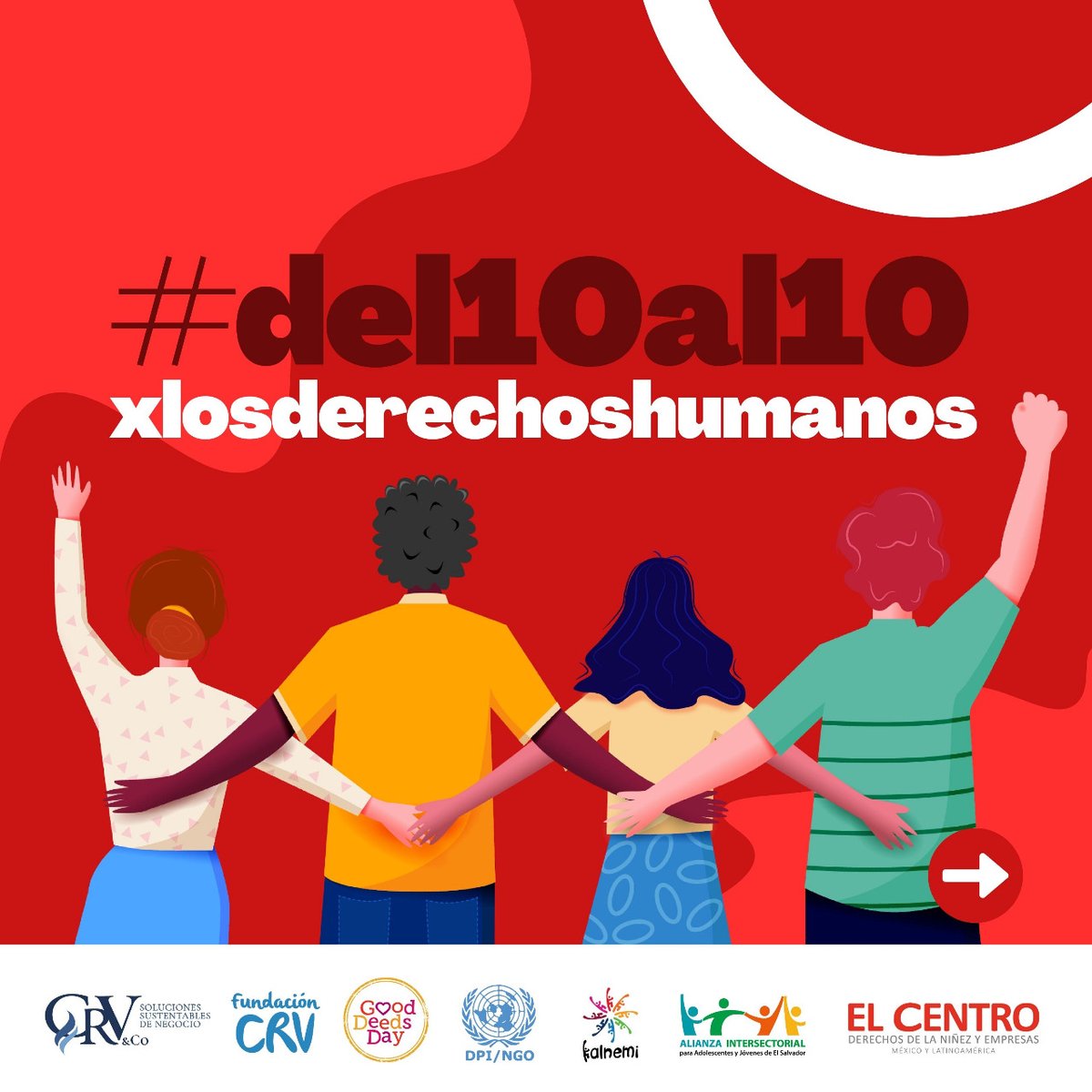 CentroDerechos's tweet photo. Súmate a la campaña #del10al10xlosderechoshumanos aceptando el reto, viviendo los derechos en tu empresa y compartiendo tus acciones!
Tienes del 10 de noviembre al 10 de diciembre para unirte al reto!
#derechoshumanos #DHLT https://t.co/sAz6XswKr1