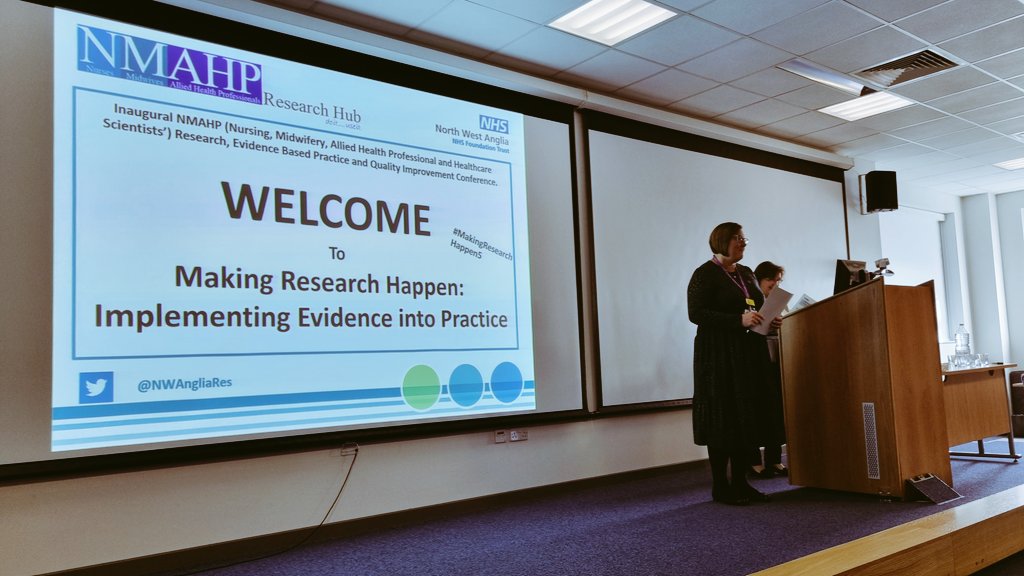 NMAHP conference today @NWAngliaFT Making Research Happen. Fantastic multi-professional speakers and excellent presentations & poster displays, productive day #AHP 👍 @NwangliaFT_AHPs @maxton_fiona @NWAngliaRes @Hannah_MB26