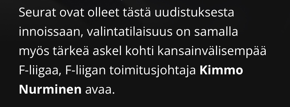 NikoKakko's tweet photo. Tasan yksi seura on tainnut tästä uudistuksesta twiitata, muutamat pelaajat lähinnä negatiivisessa mielessä ja lajiväki vitsailee asialla. Uudistuksesta innostuneita odotellessa. #salibandy @f_liiga https://t.co/aEnEPebtKW