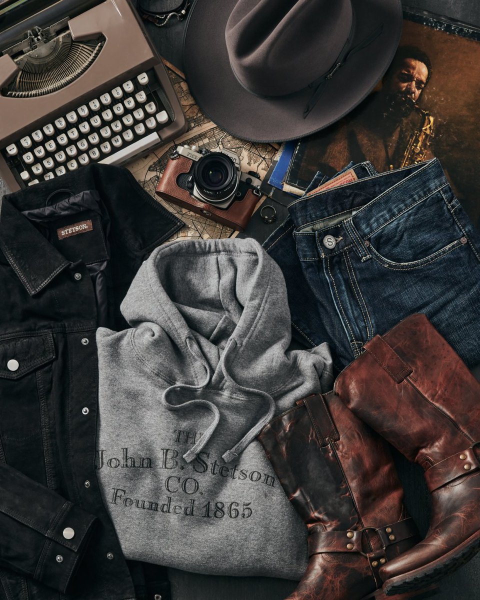 Not every Stetson fan commutes to work on horseback. Shop our curated collection of city-friendly essentials, from dark denim to our signature fedoras and Open Roads at stetson.com/collections/gi….

#StetsonHoliday