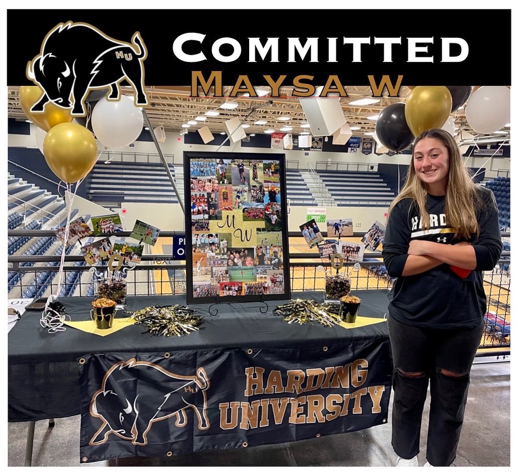 Signed! Maysa is headed to Harding (<a href="/Harding_WSoc/">HU Women's Soccer</a>) from Bentonville West High School. Congratulations Maysa!! #bentonvilleprodigyfc #soccerlife #Arkansassoccer