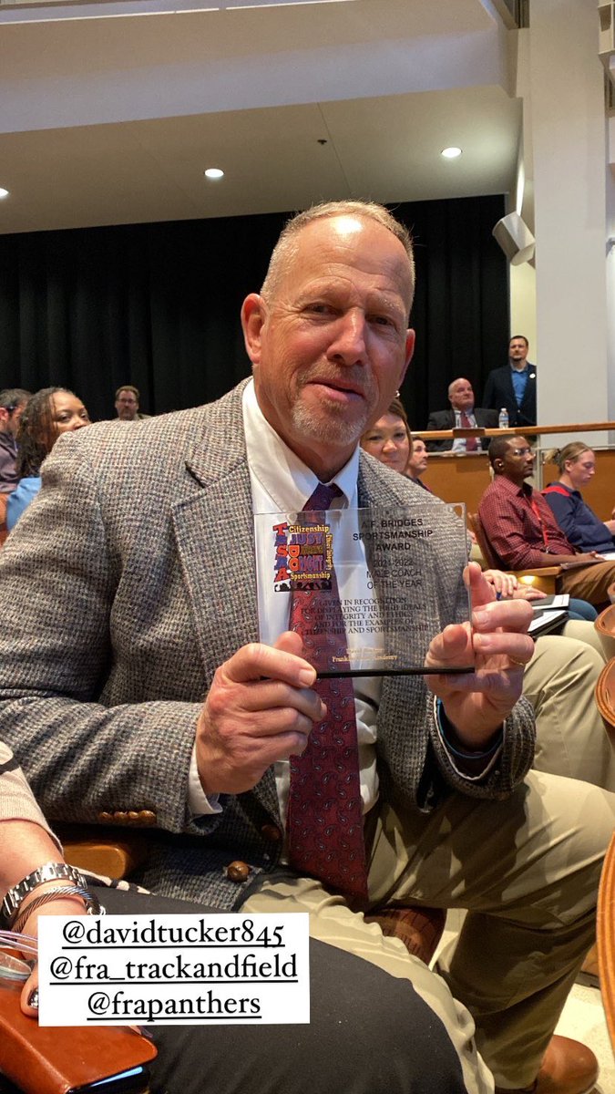 FRAathletics's tweet photo. Congratulations to David Tucker on his AF Bridges Sportsmanship for Male Coach of the Year! Thank you to the @TSSAA for this amazing honor! We love you Coach Tucker! https://t.co/saCIbyE8ik