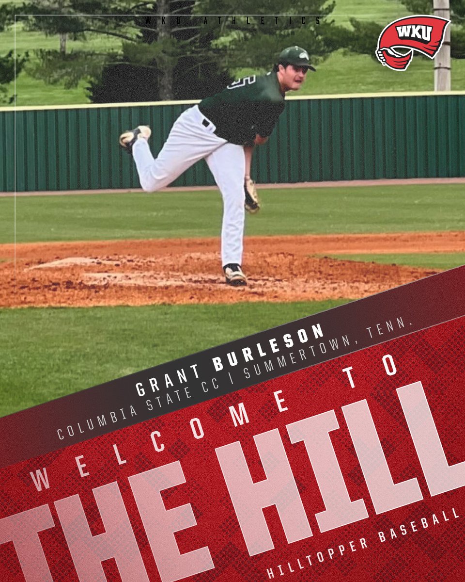 WKU Baseball (@wku_baseball) on Twitter photo โพ๏ธ ๐๐๐ฅ๐๐จ๐ฆ๐ ๐ญ๐จ ๐๐ก๐ ๐๐ข๐ฅ๐ฅ โ๏ธ
๐ค Grant Burleson
๐ Summertown, Tenn.
๐ซ Columbia State Community College
<a href="/burleson_grant/">Grant Burleson</a> | #GoTops โพ๏ธ ๐๐๐ฅ๐๐จ๐ฆ๐ ๐ญ๐จ ๐๐ก๐ ๐๐ข๐ฅ๐ฅ โ๏ธ
๐ค Grant Burleson
๐ Summertown, Tenn.
๐ซ Columbia State Community College
<a href="/burleson_grant/">Grant Burleson</a> | #GoTops
