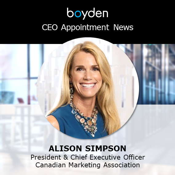 Boyden’s Global #CEO &amp; #BoardServices Practice is pleased to share <a href="/CdnMarketing/">Cdnmarketing</a> Association appointment news: welcoming new #President &amp; CEO, Alison Simpson. Recruitment led by Ian Collyer >> lnkd.in/dFp4h66r