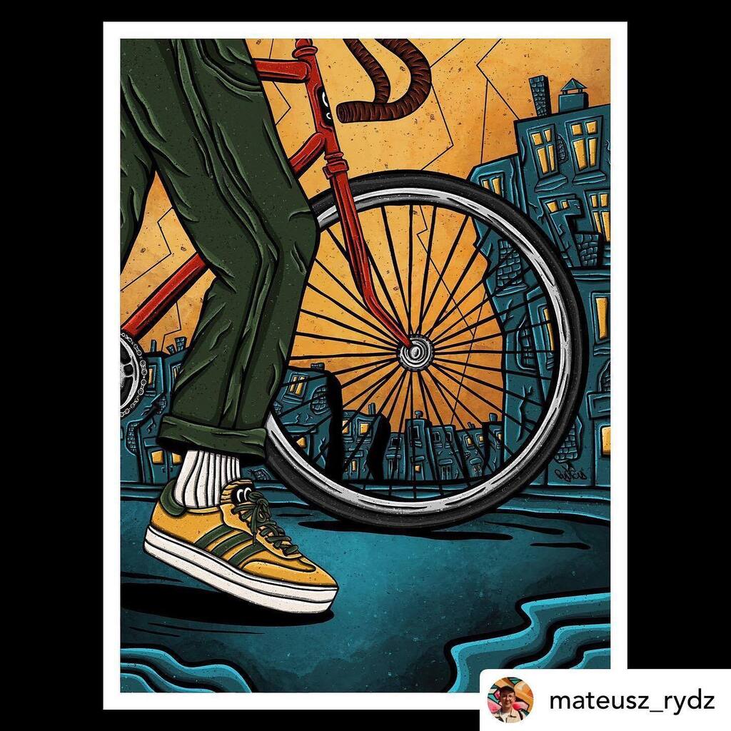 #bicycleartappreciation 

Posted <a href="/withrepost/">Repost app</a> • <a href="/mateusz_rydz/">Mateusz Rydz</a> Jazda na rowerze to zdecydowanie moja ulubiona forma aktywności fizycznej. Postanowiłem więc stworzyć ilustrację dla takich rowerowych świrów jak ja ✏️

Cycling is definitely my favorite fo… instagr.am/p/CkyivVePUj_/