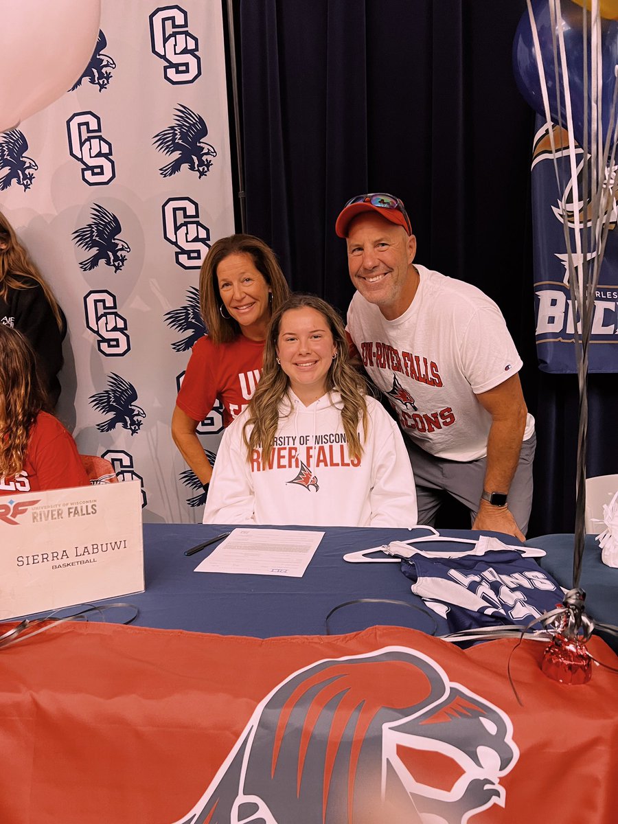 SierraLabuwi's tweet photo. It’s official!! Huge thank you to everyone that came out yesterday to watch me sign my NLI to play for @UWRFWomensBball !! Can’t wait for the next four years as a falcon!❤️🤍 https://t.co/sMVDjSqQUh
