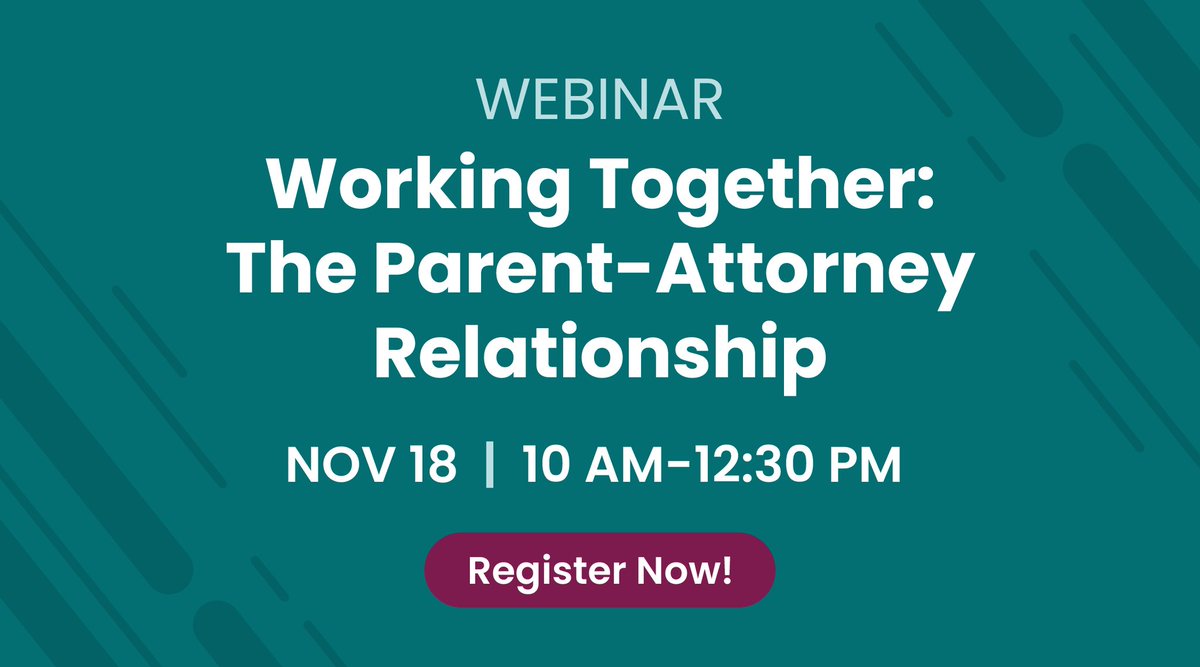 There's still a few days left to sign up for the Working Together workshop! Register here: bit.ly/3src2WH
.
Don't miss this chance to learn how you can strengthen your child's support team by working with an attorney.
.
Scholarships are available for FREE attendance.
