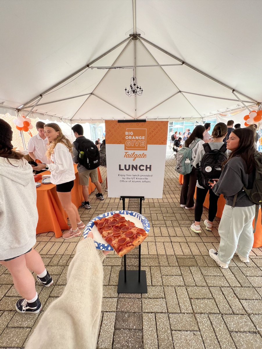 Hey students, it's not too late to stop by! Free food, games, and fun prizes until 2 PM in the 21st Mortgage Plaza! #BigOrangeGive