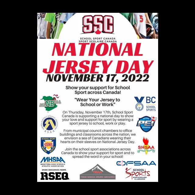 Show your support for School Sport by wearing your Jersey on November 17th for National Jersey Day!