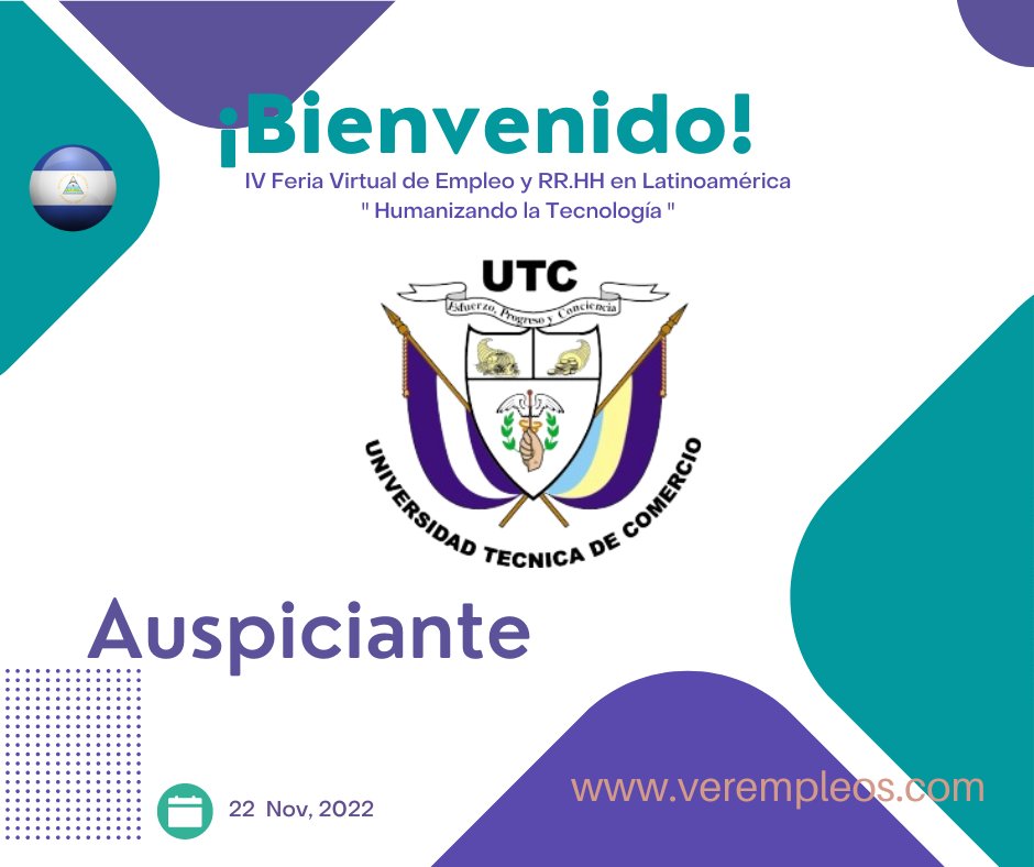 VerEmpleosNic's tweet photo. Nos acompaña en nuestra IV Feria Latinoamericana de Empleo!!!! https://t.co/K186ZYb7uv