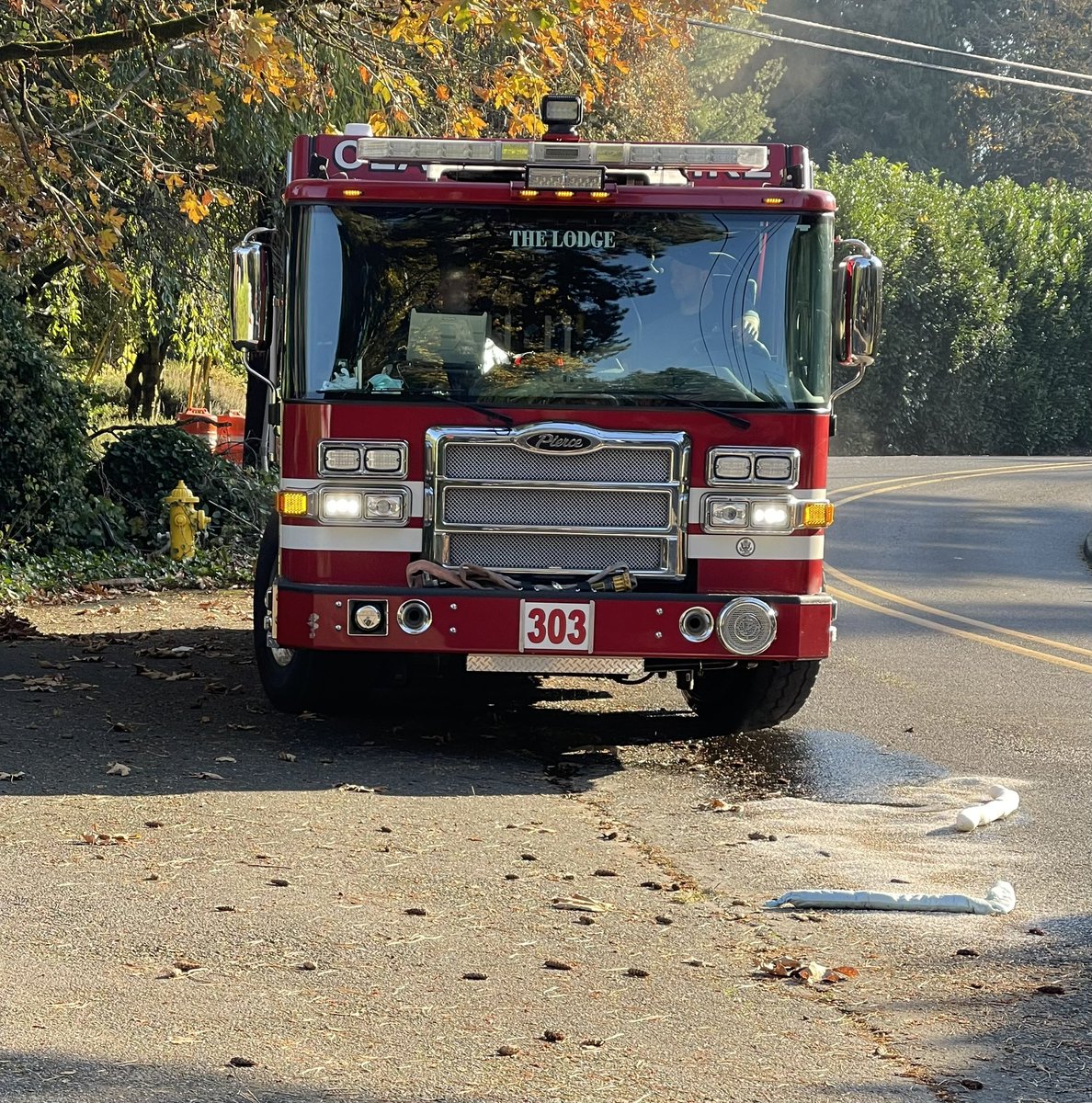 revarbat's tweet photo. Fire truck blew a radiator hose. https://t.co/Xw1OeTLb5K