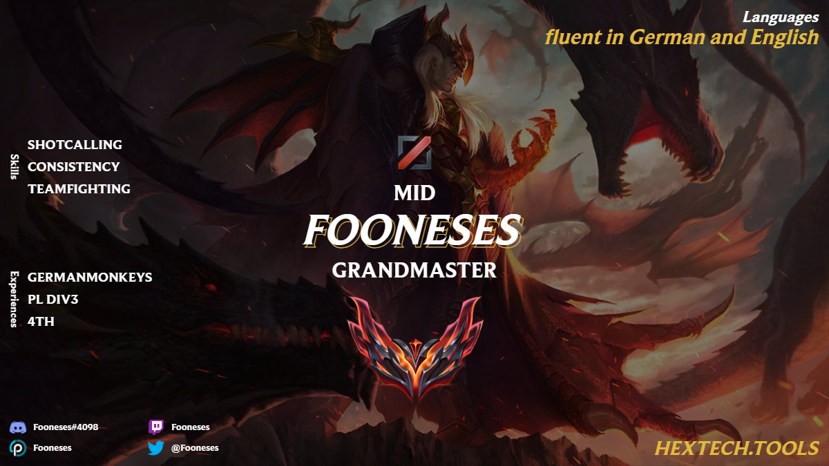 Fooneses (@fooneses) on Twitter photo After an amazing time with GermanMonkeys I'm LFT for 2023.
Peak GM 680LP
Looking for div.3+
Grateful for all RTs and likes ♥️
references: @lolPadri @BerrybSfa <a href="/AoTYoursenpai/">LímítTester</a>
<a href="/lft_prime/">Prime League LFT</a> After an amazing time with GermanMonkeys I'm LFT for 2023.
Peak GM 680LP
Looking for div.3+
Grateful for all RTs and likes ♥️
references: @lolPadri @BerrybSfa <a href="/AoTYoursenpai/">LímítTester</a>
<a href="/lft_prime/">Prime League LFT</a>
