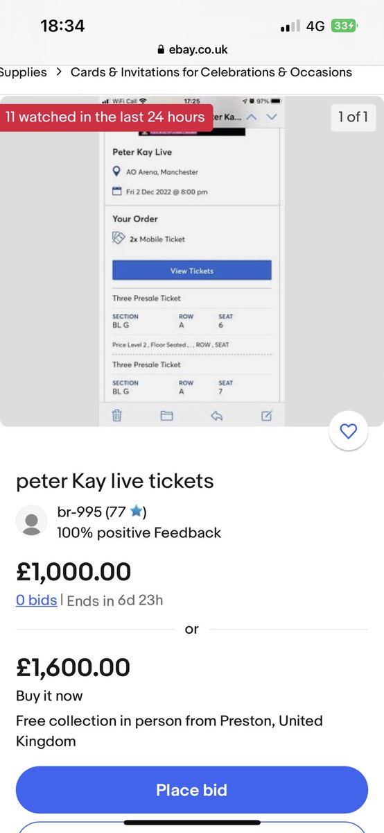 Mags_sham's tweet photo. @O2 Absolutely disgusting what you’ve done to your customers today! How have all the tickets sold when the site has been down all day???? Fucking shambles couldn’t organise a piss up in a brewery. Now they are on eBay for £1600. Absolute disgrace of a network https://t.co/nRRjy1LvDp