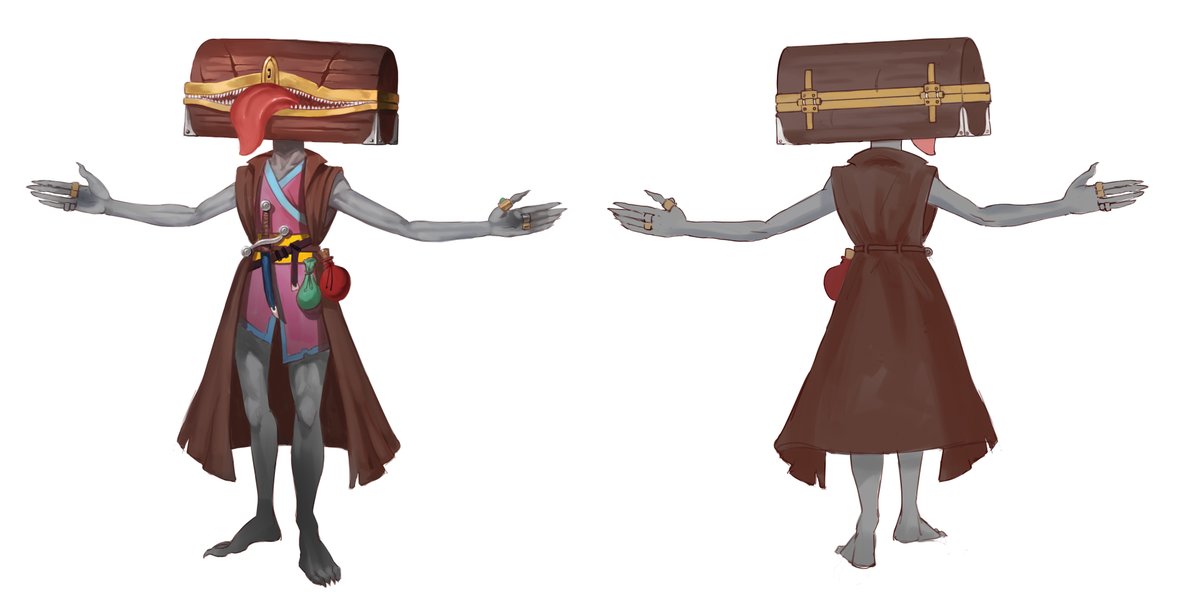 Xyvms's tweet photo. Chompsley the mimic shop keeper. Concept by @SkeletalGadget Art by me https://t.co/L0EcWRShW0