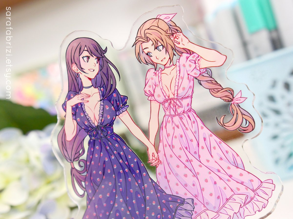 エアリス・ゲインズブール ,クラウド・ストライフ ,セフィロス 「Oh hi! I'm Sara and I like to draw  I al」|sara fabrizi 🌷のイラスト